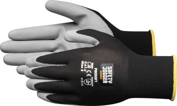 12 paar SAFETY JOGGER Handschoen Prosoft zwart/grijs 12 paar